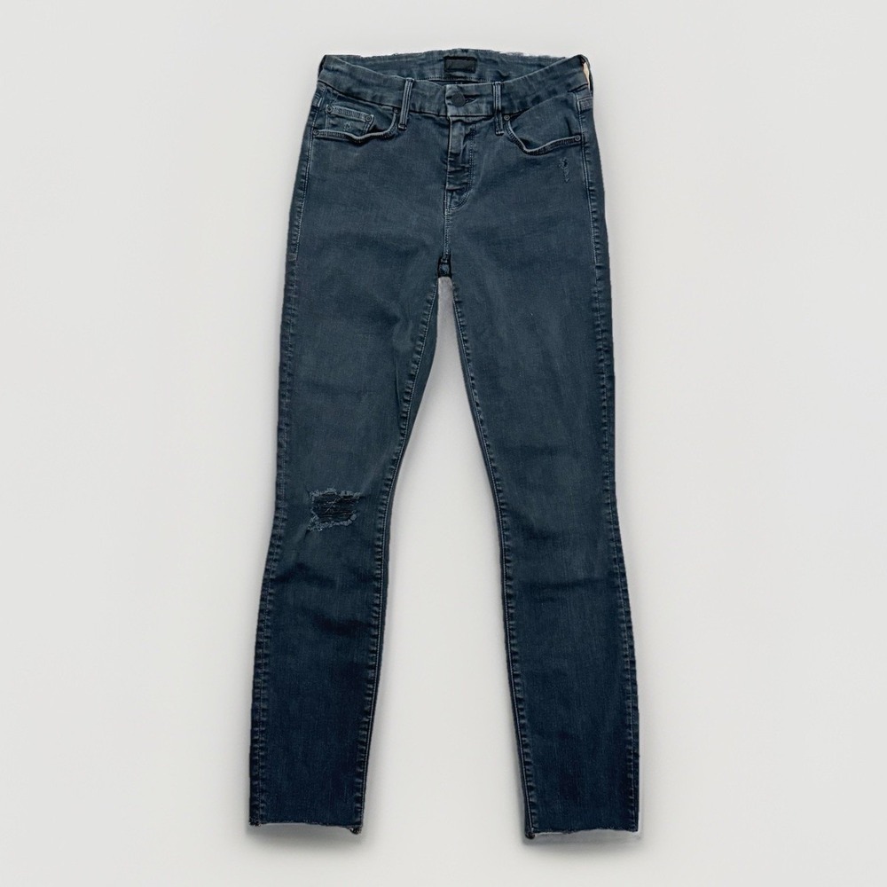 Mother  Jeans The Looker Sz 24 Faded Black Wash‎ Not Guilty Mid Rise Fray Skinny
